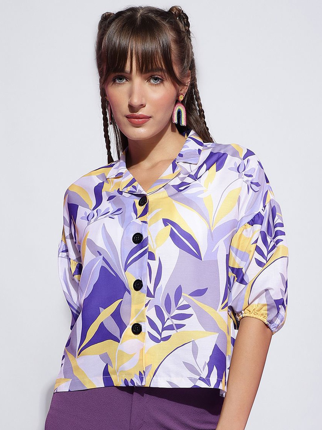 

J Turritopsis Women Opaque Printed Casual Shirt, Blue