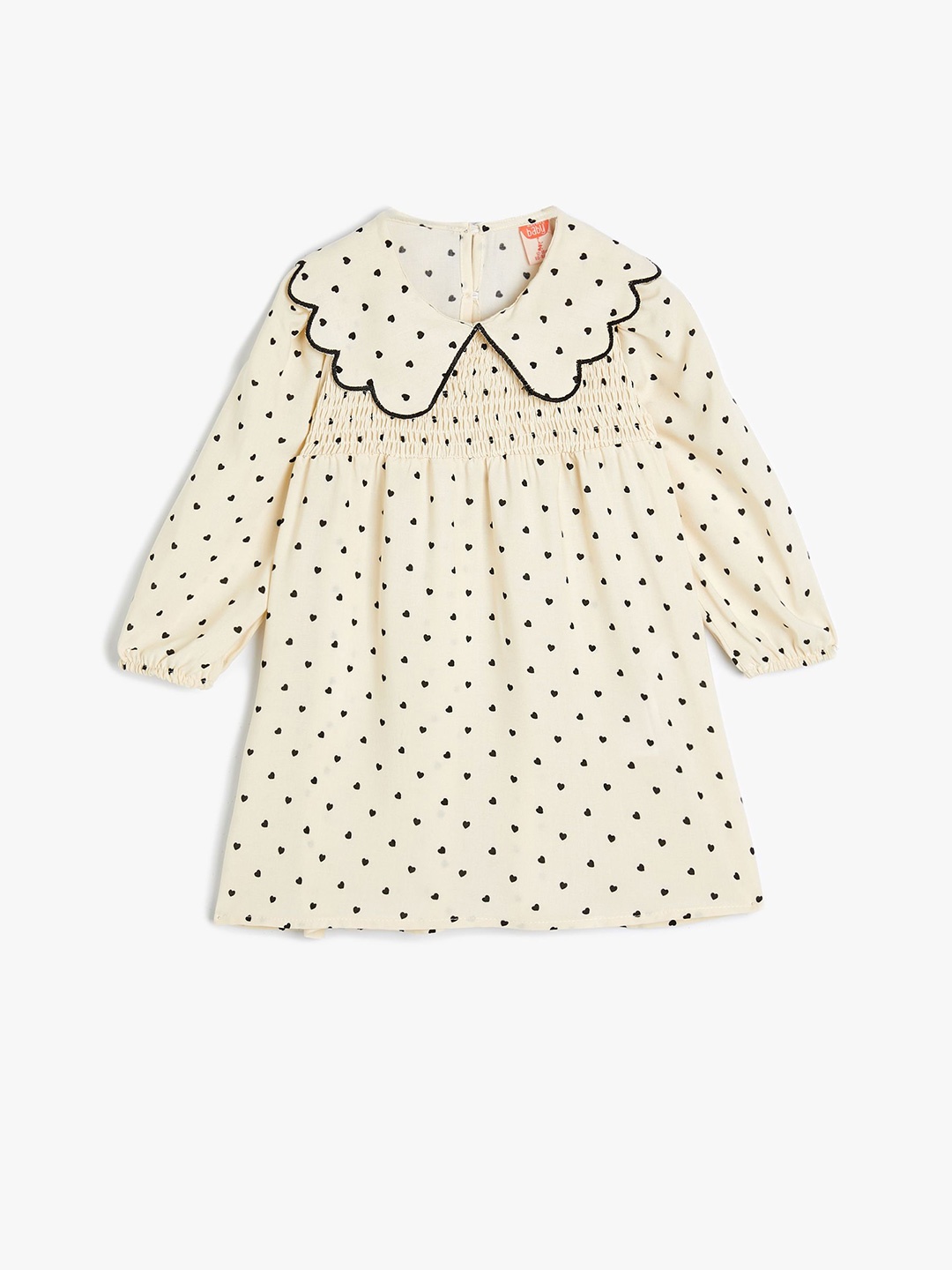 

Koton Polka Dot Print Peter Pan Collar A-Line Dress, Beige