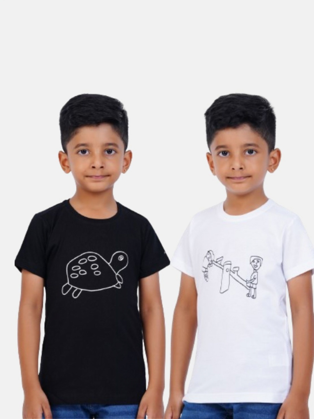 

AIR GARB Boys Typography 2 Printed Raw Edge T-shirt, Black