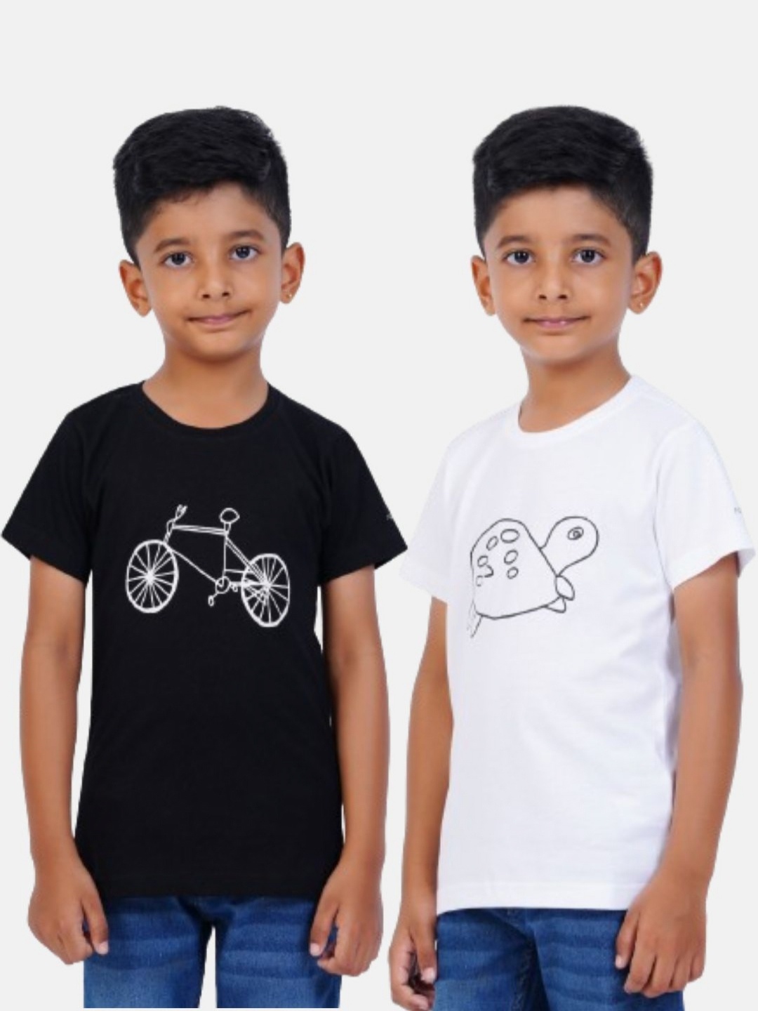 

AIR GARB Boys Typography 2 Printed Extended Sleeves Applique T-shirt, Black