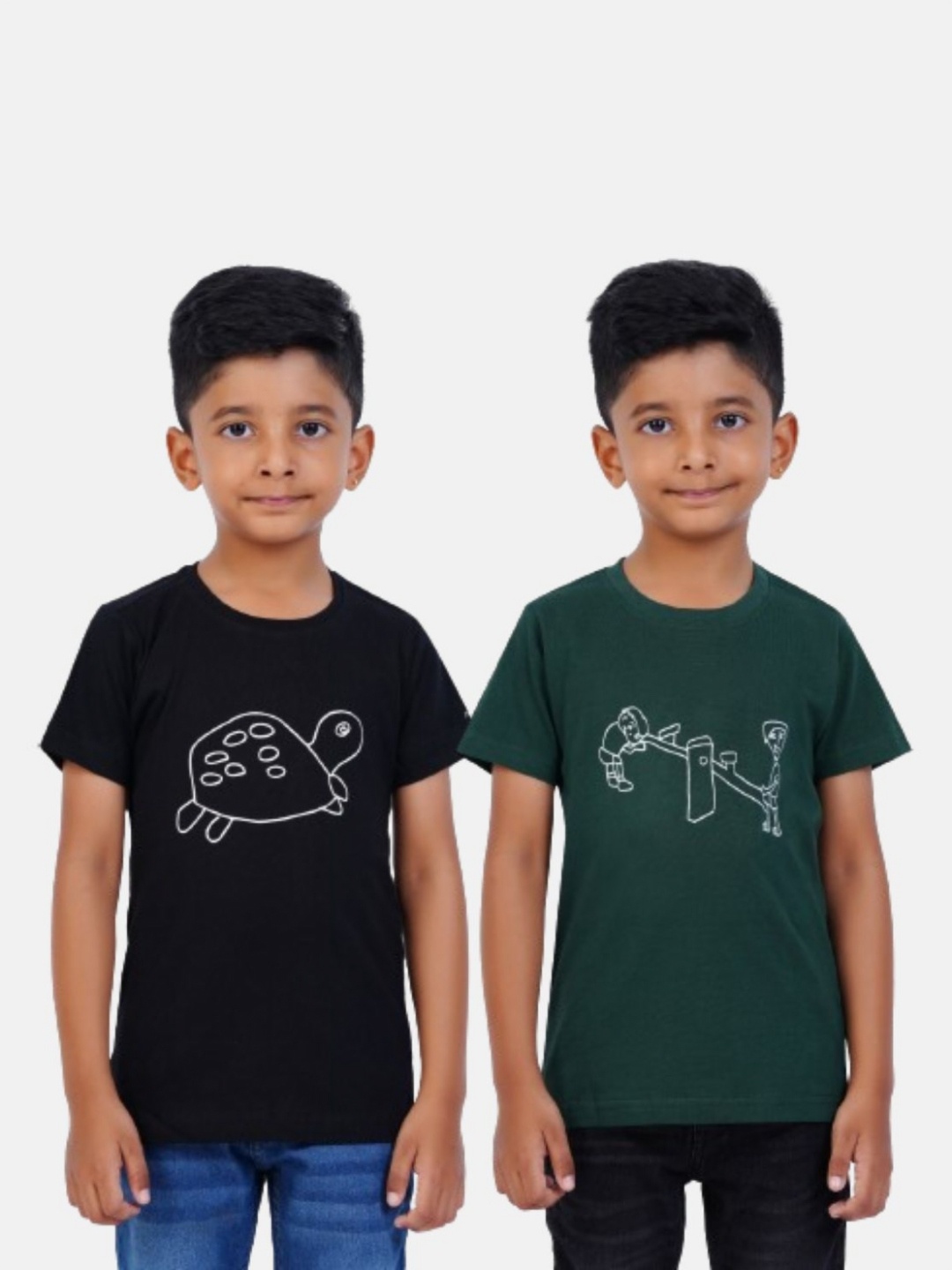 

AIR GARB Boys Typography 2 Printed Applique T-shirt, Black