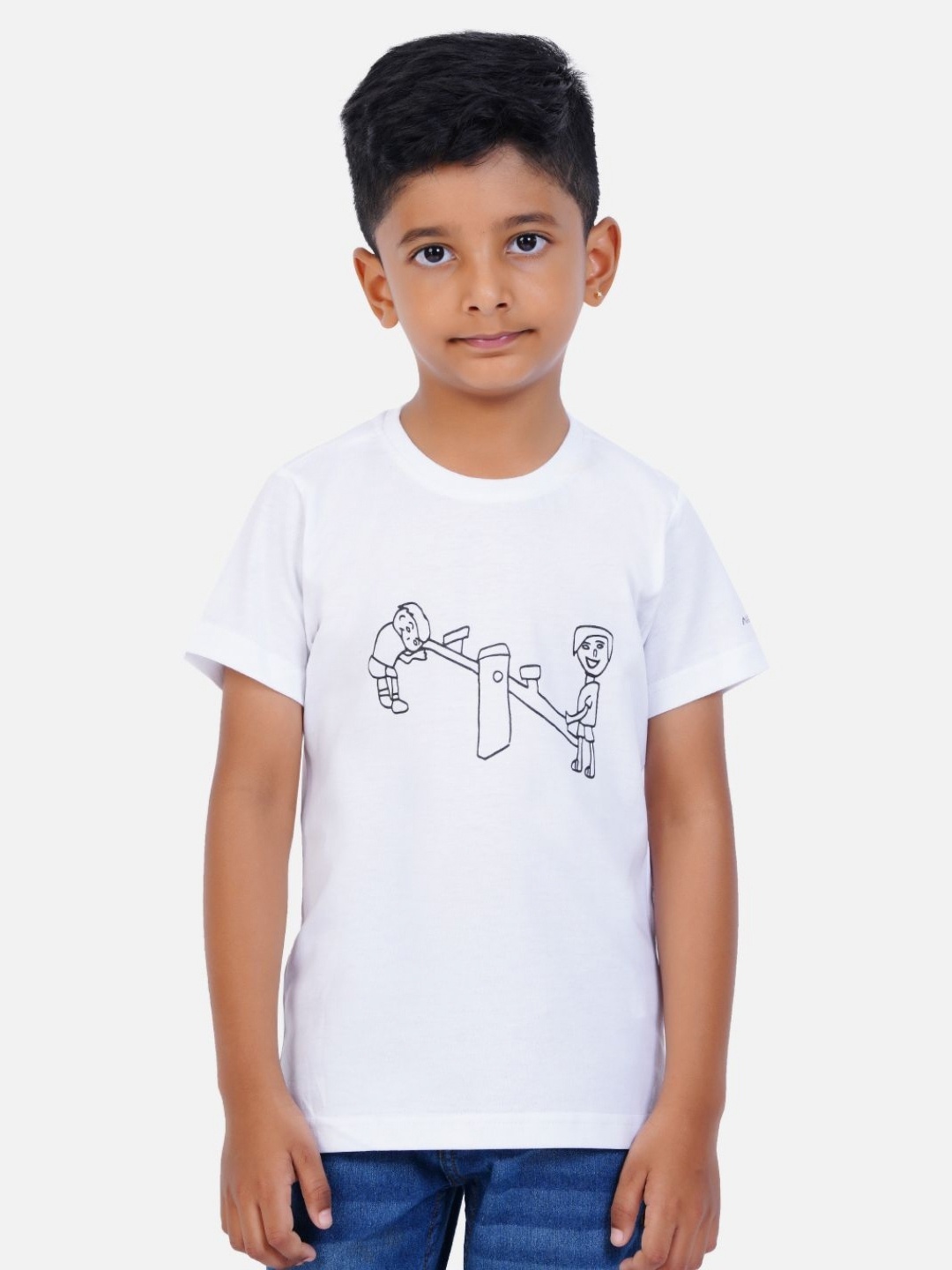 

AIR GARB Boys 2 Printed T-shirt, White