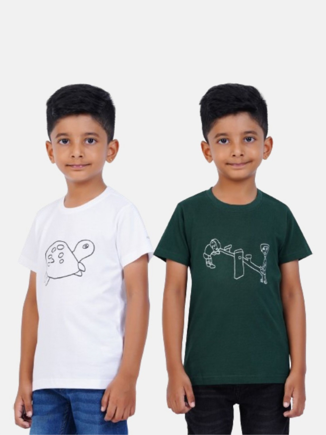 

AIR GARB Boys Typography 2 Printed Pockets T-shirt, White