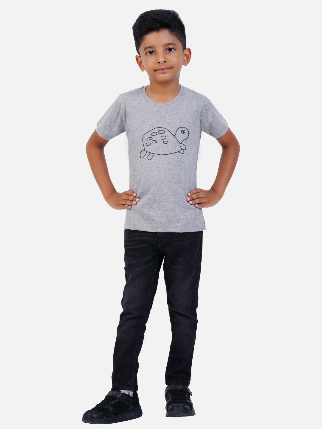 

AIR GARB Boys Typography 2 Printed T-shirt, Grey