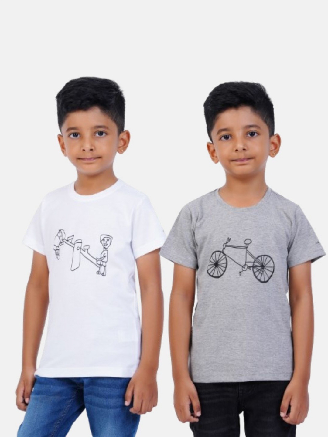 

AIR GARB Boys 2 Printed T-shirt, White
