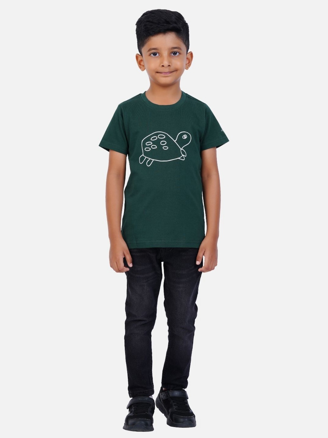 

AIR GARB Boys Typography 2 Printed Extended Sleeves Pockets T-shirt, Black