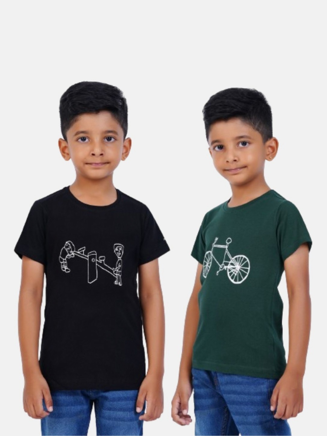 

AIR GARB Boys Typography 2 Printed Extended Sleeves Applique T-shirt, Black
