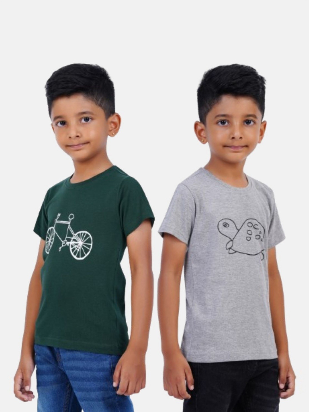 

AIR GARB Boys 2 Printed Pockets T-shirt, Green