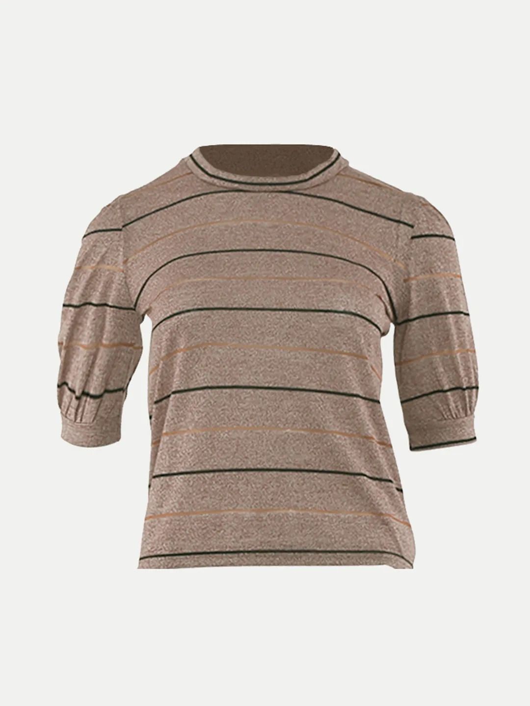

BAESD Striped Cotton Top, Brown