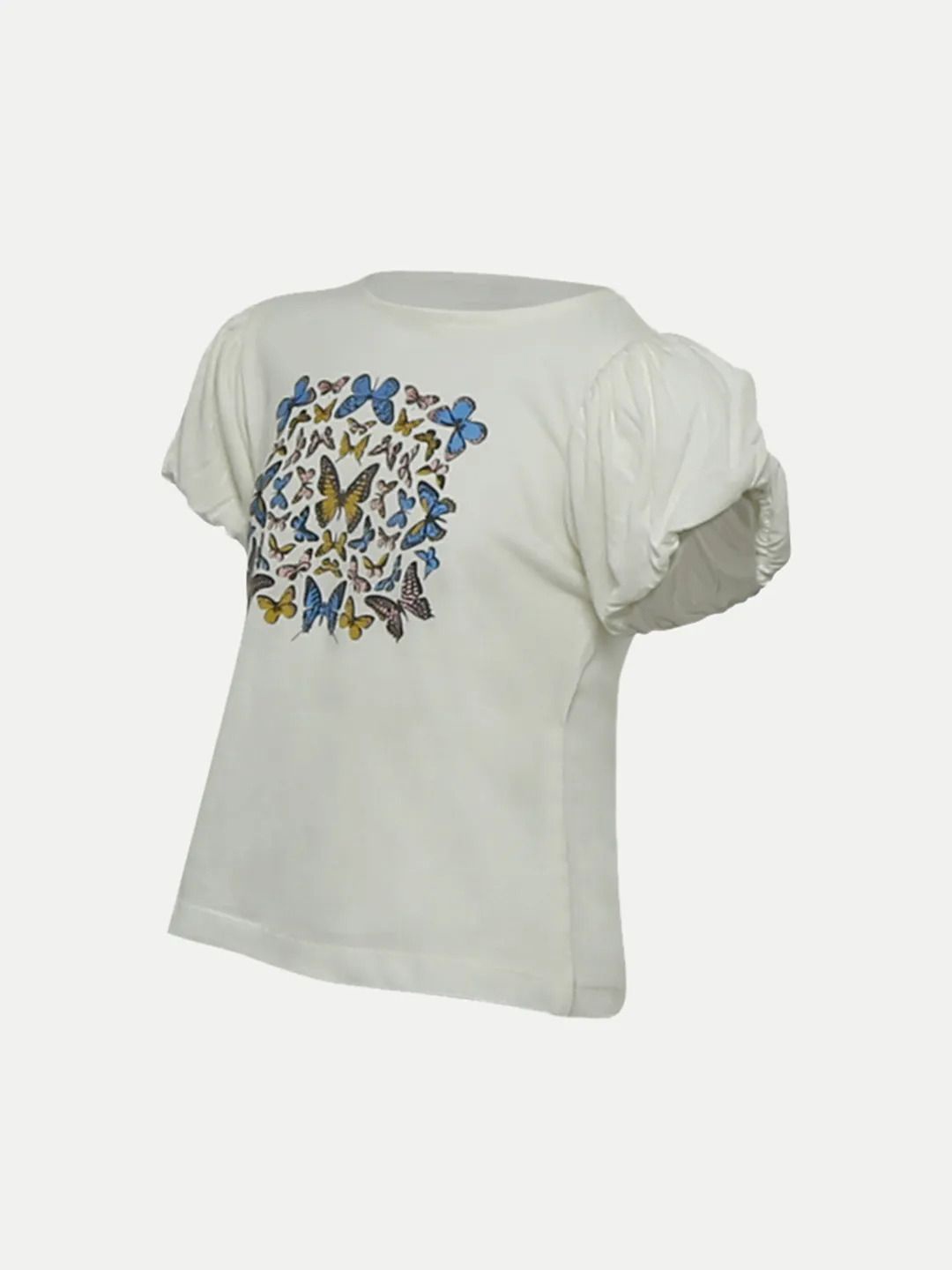 

BAESD Floral Print Cotton Blouson Top, Beige