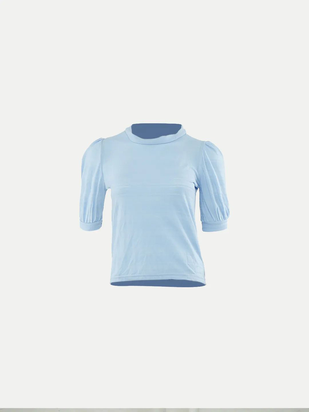 

BAESD Puff Sleeve Cotton Top, Blue