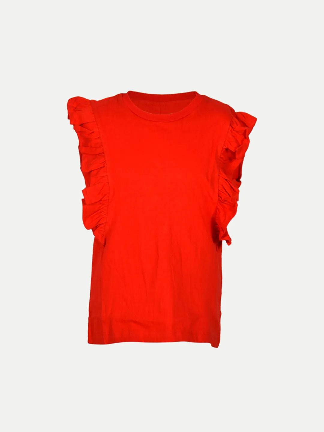 

BAESD Flutter Sleeve Cotton Top, Red