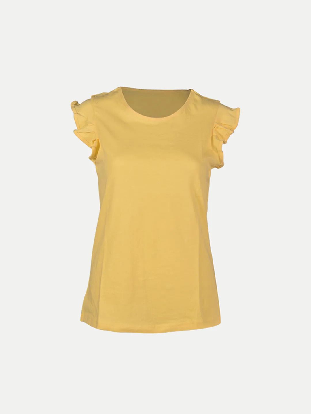 

BAESD Flutter Sleeve Cotton Top, Yellow