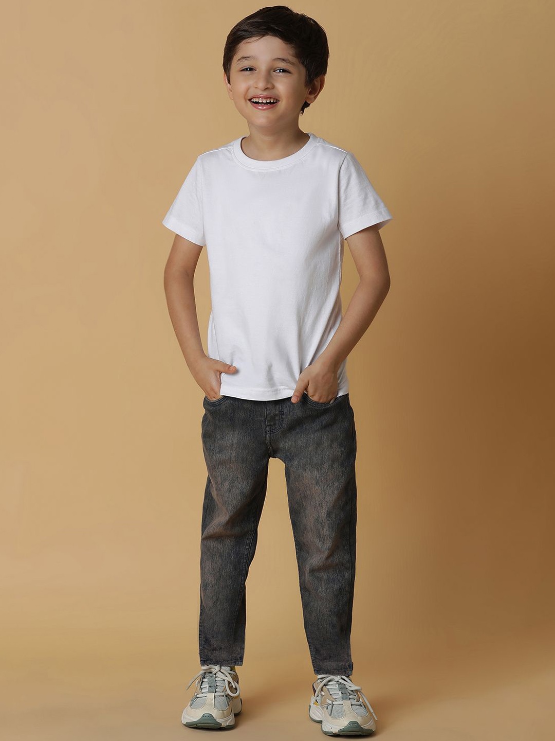 

TALES & STORIES Boys Slim Fit Heavy Fade Stretchable Jeans, Blue