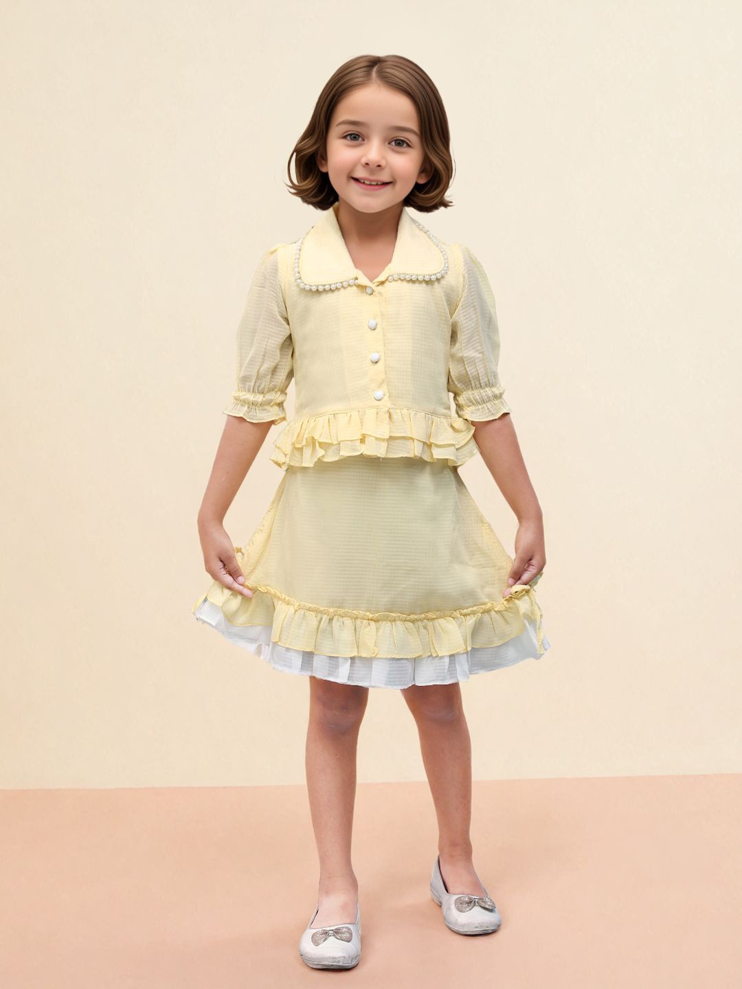 

Toonyport Girls Top with Skirt, Yellow