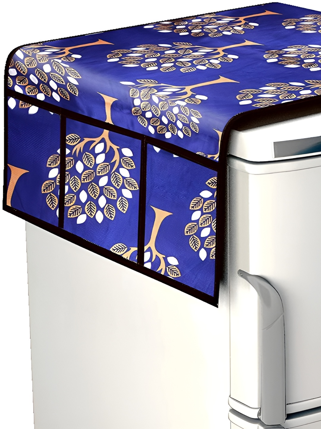 

Dakshya Industries Blue & White Printed Fridge Top Cover