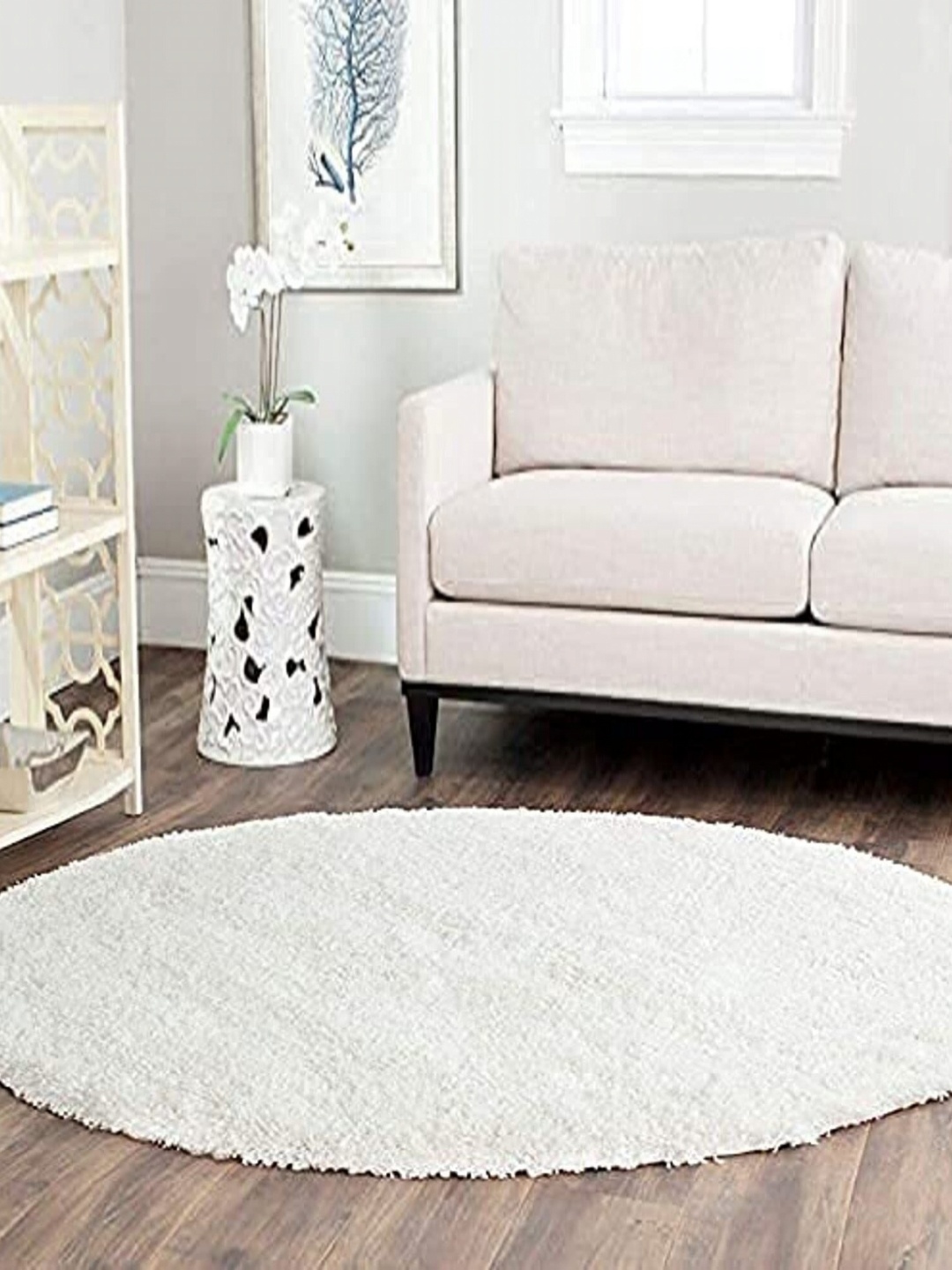 

Safiya Carpet White Solid Anti-Skid Polyester Carpets