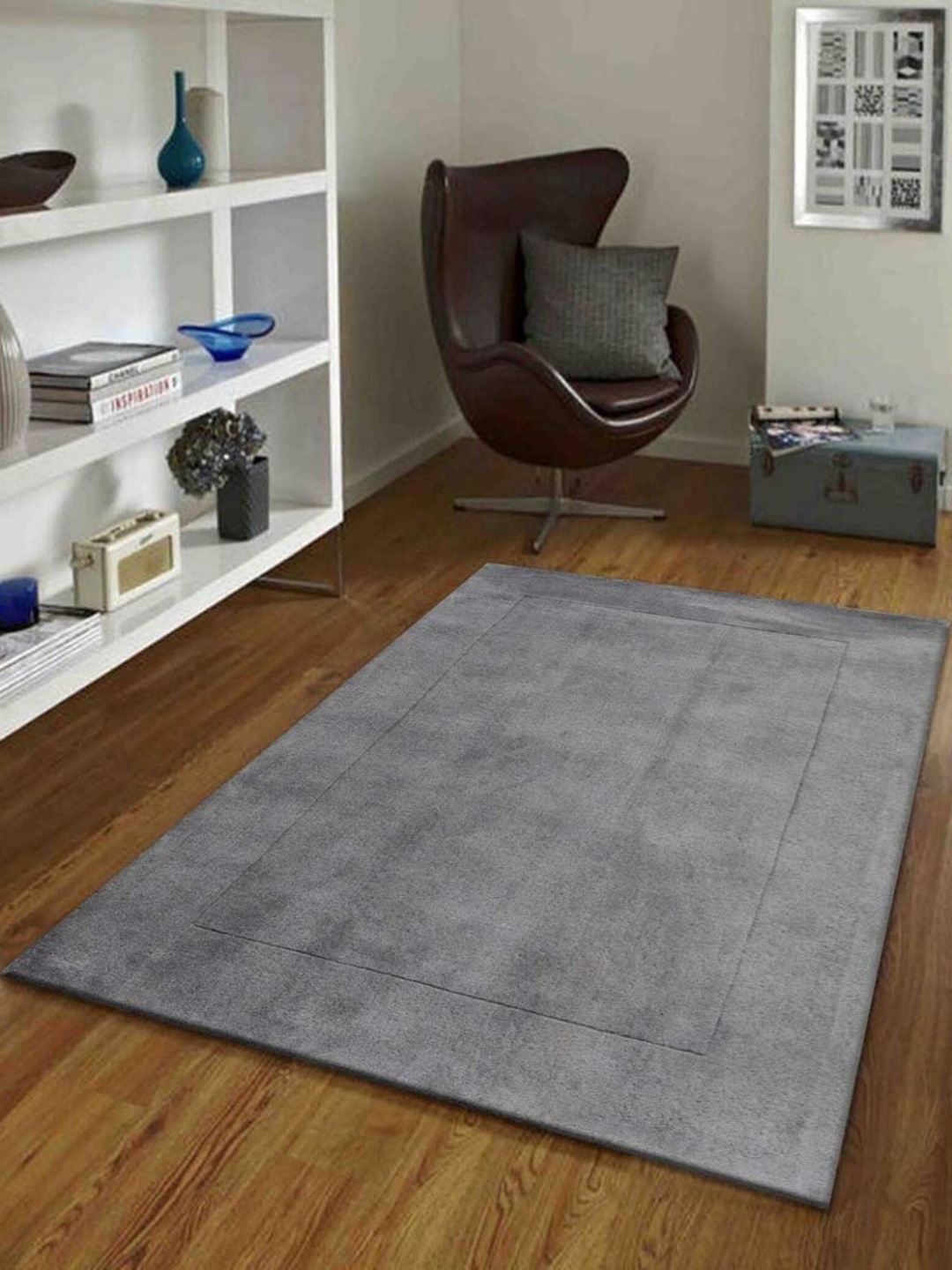

Safiya Carpet Grey Solid Hand-Tufted Woollen Carpets