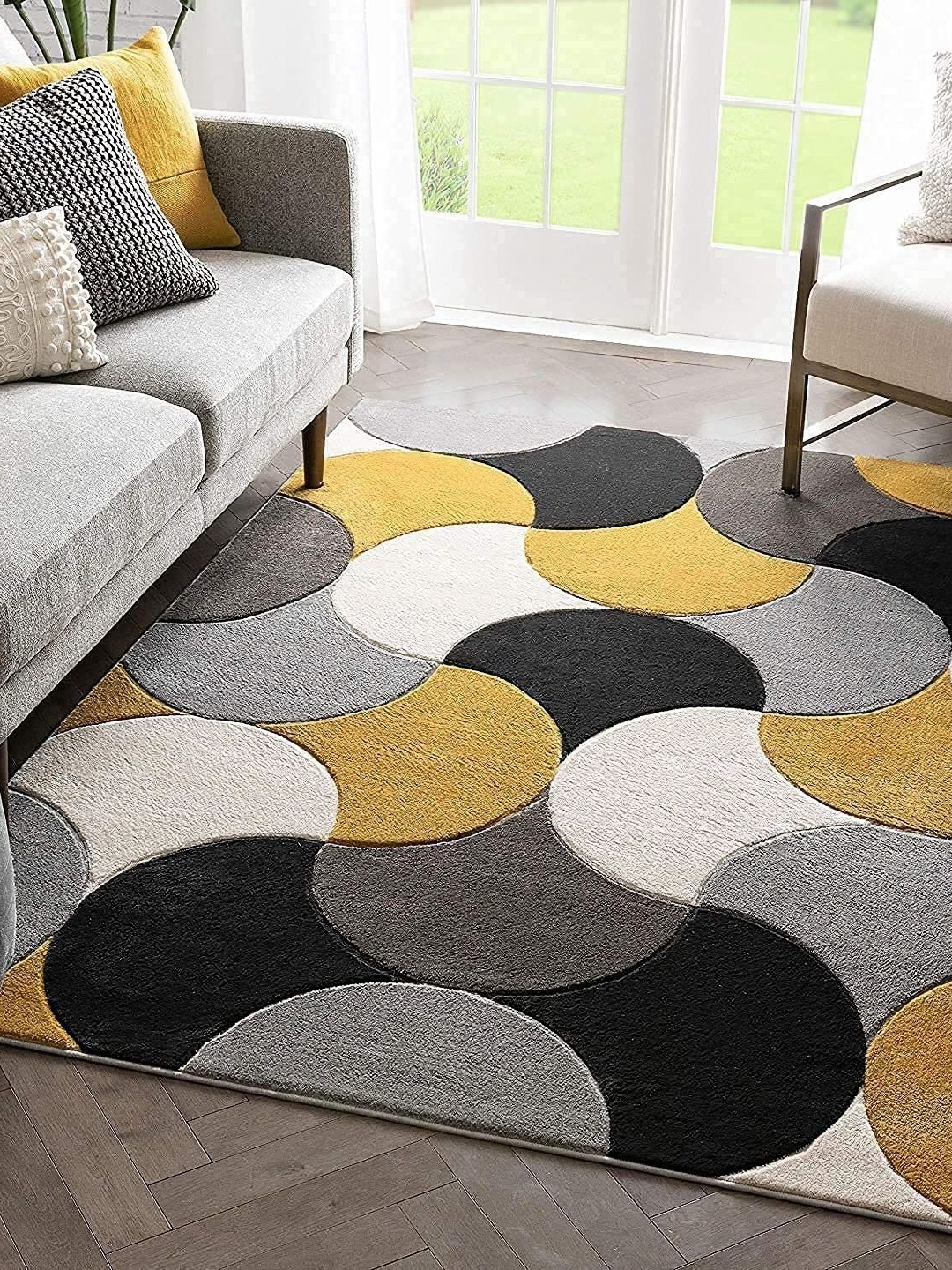 

Safiya Carpet Yellow Geometric Woollen Carpets