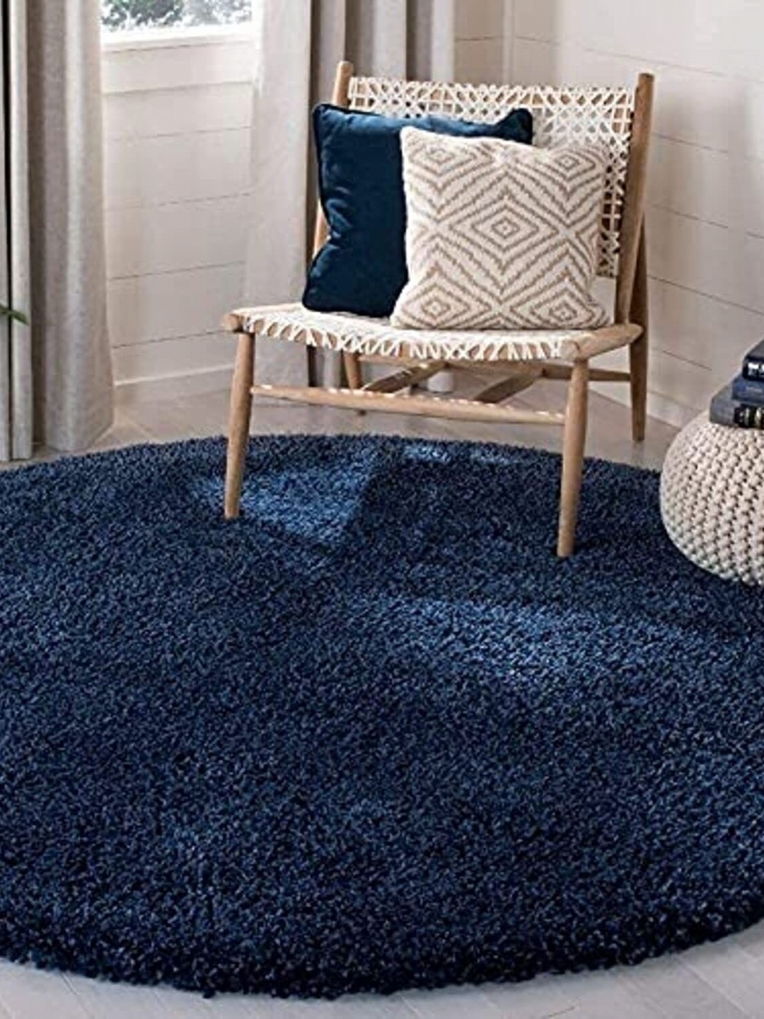 

Safiya Carpet Navy Blue Solid Anti-Skid Polyester Carpets