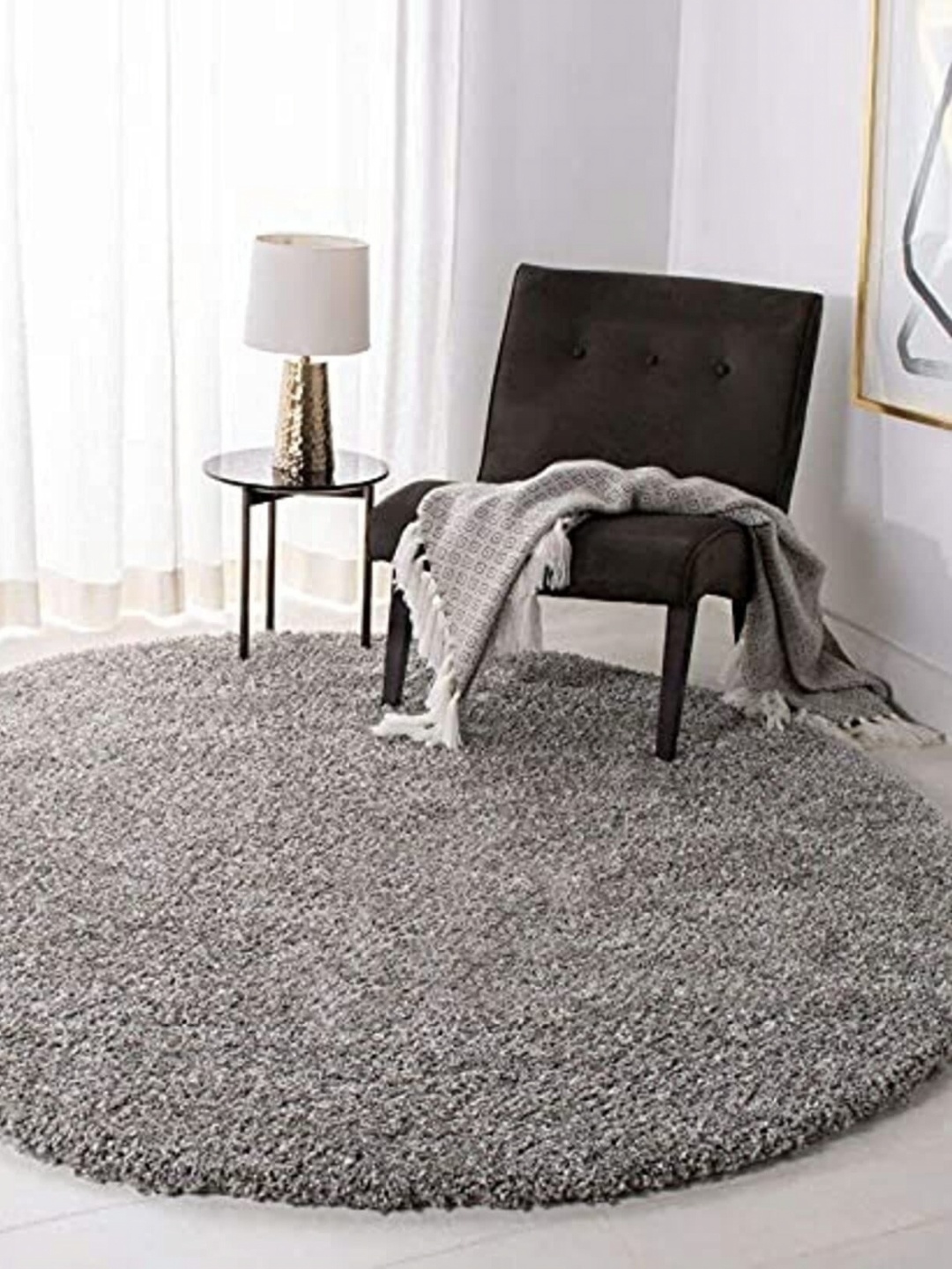 

Safiya Carpet Grey Solid Anti-Skid Polyester Carpets