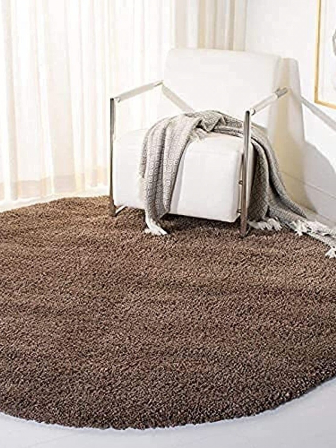 

Safiya Carpet Brown Solid Anti-Skid Polyester Carpets