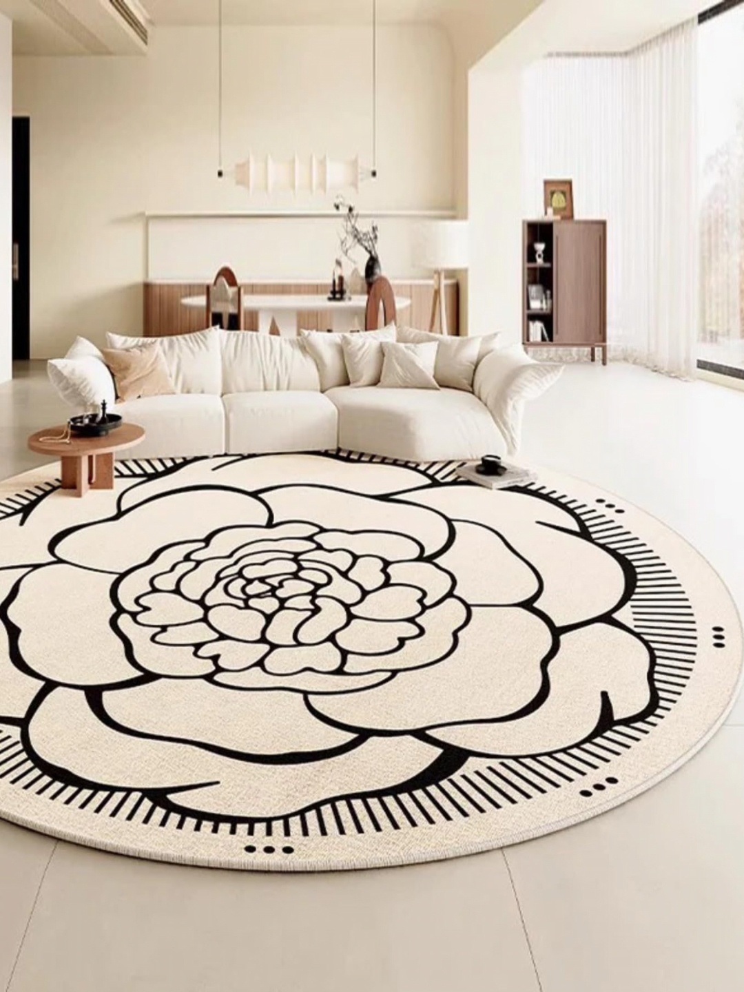

Safiya Carpet Black Floral Hand-Tufted Woollen Carpets