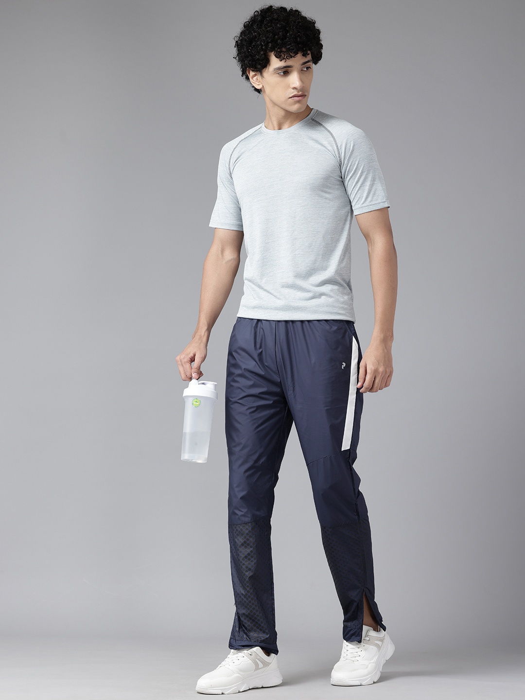 

Perfkt-U Men Lifestyle Polka Dots Printed Dry Fit Training or Gym Track Pants, Navy blue