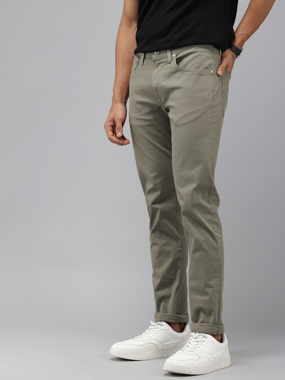 

U.S. Polo Assn. Denim Co. Men Slim Tapered Fit Stretchable Jeans, Olive