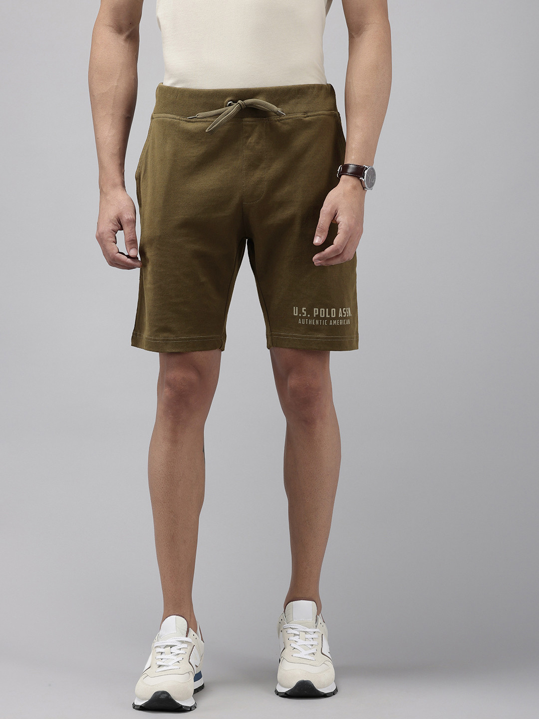 

U.S. Polo Assn. Denim Co. Men Slim Fit Pure Cotton Shorts, Olive