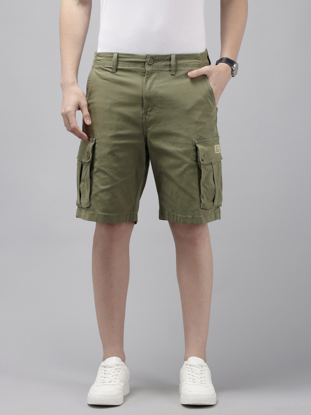 U.S. Polo Assn. Denim Co. Men Comfort Slim Fit Cargo Shorts, Olive