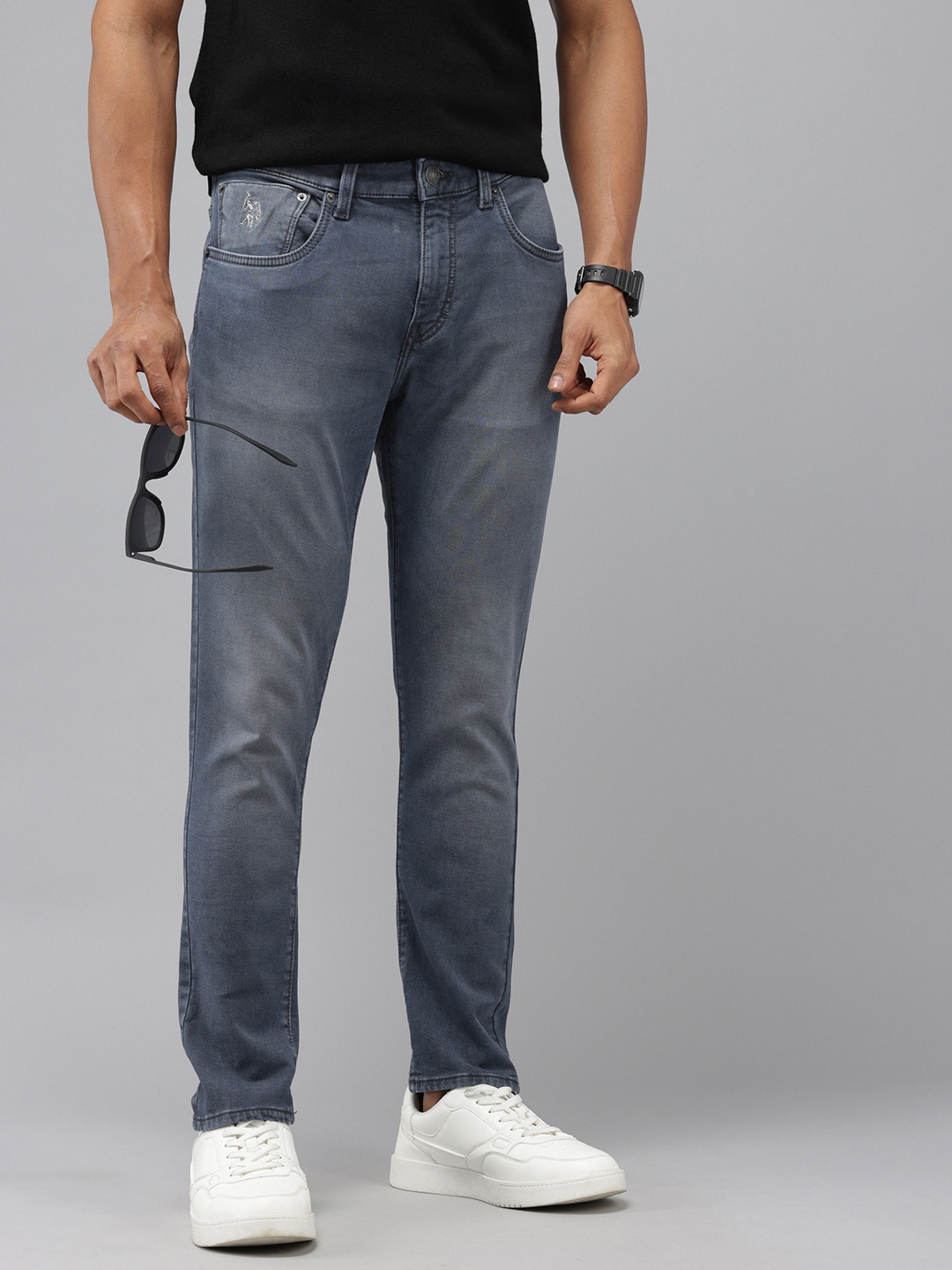 

U.S. Polo Assn. Denim Co. Men Henry Tapered Fit Light Fade Stretchable Jeans, Blue
