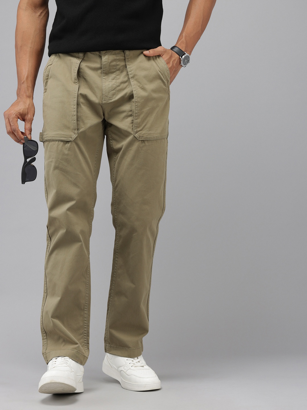 

U.S. Polo Assn. Denim Co. Men Straight Fit Chinos Trousers, Olive