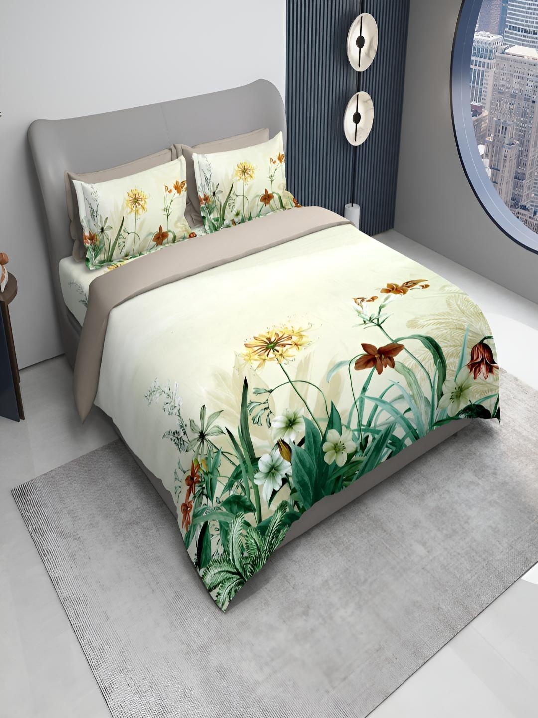 

GAPU & BALY Multicoloured Floral 120 TC King Bedsheet with 2 Pillow Covers, Multi