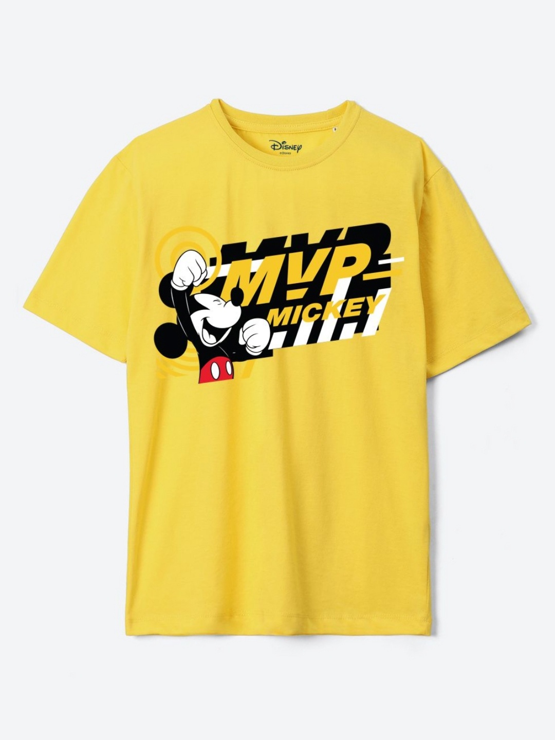 

YK Disney Boys Mickey Mouse Printed Applique T-shirt, Yellow