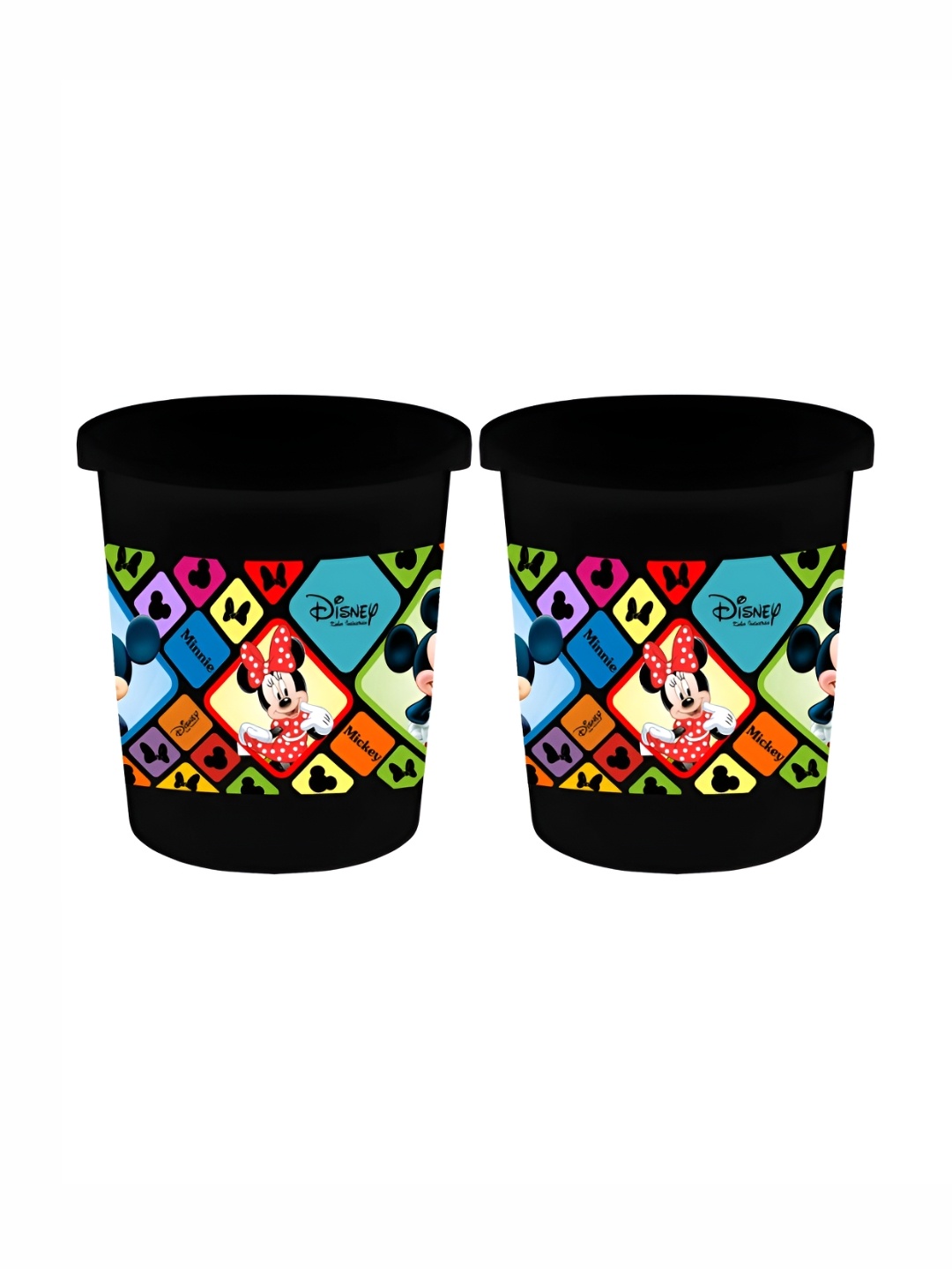 

Kuber Industries 2- Pcs Black & Blue Plastic Dustbins- 5L Each