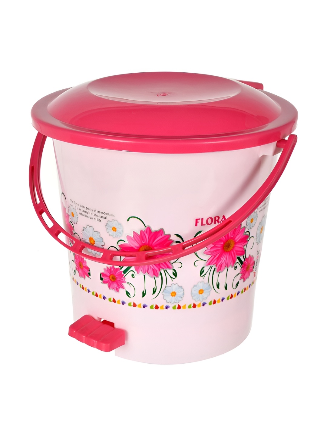 

Kuber Industries Pink Printed Plastic Pedal Dustbin - 5 L