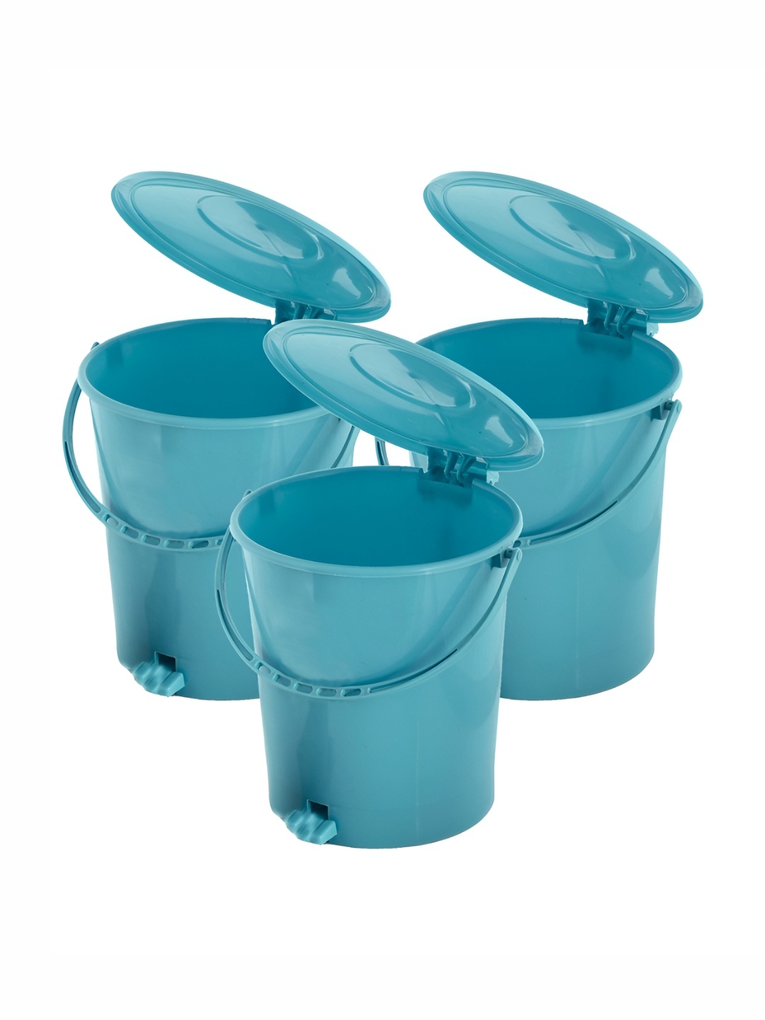 

Kuber Industries -3 pcs Blue Pedal Dustbin-10L Each