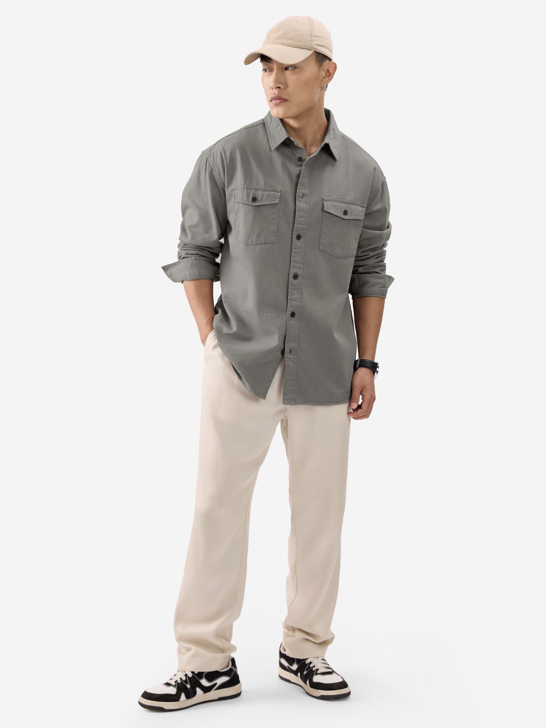 

The Souled Store Men Opaque Printed Casual Shirt, Grey