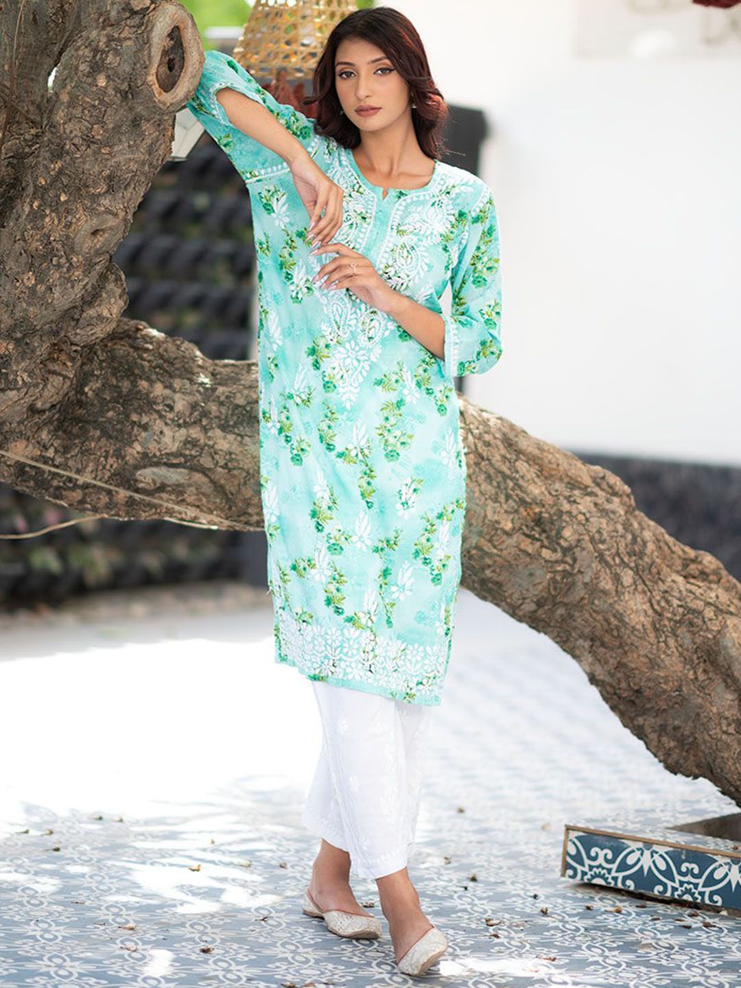 

Rangreza Ethnic Women Handloom Kurta, Green