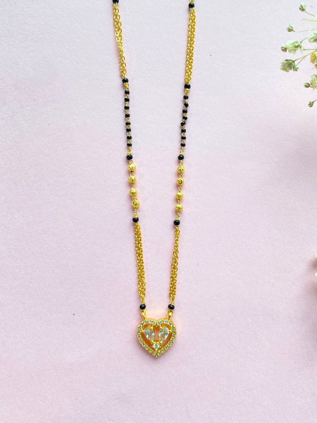 

Zeraki Jewels Gold-Plated Artificial Stones and Beads Mangalsutra