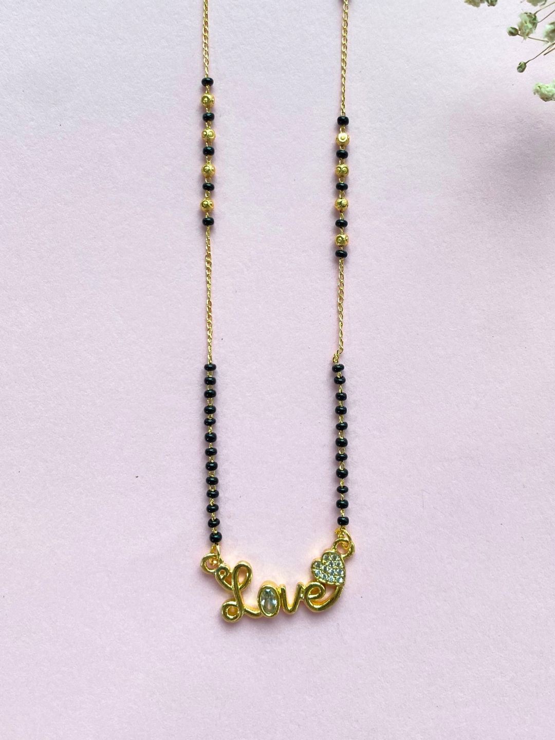

Zeraki Jewels Gold-Plated Artificial Stones and Beads Mangalsutra