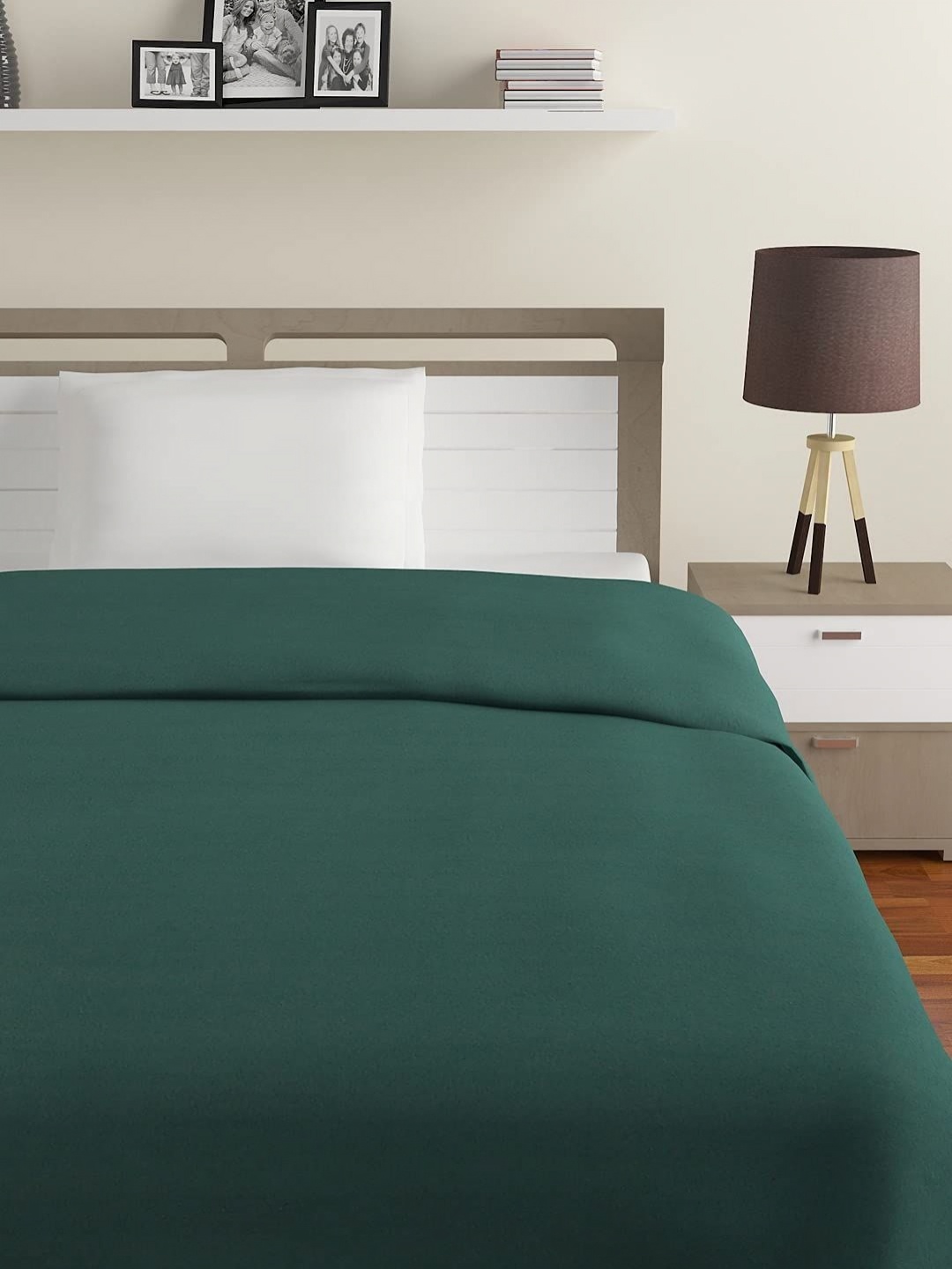 

CHICERY Green Fleece Mild Winter 210 GSM Single Bed Blanket