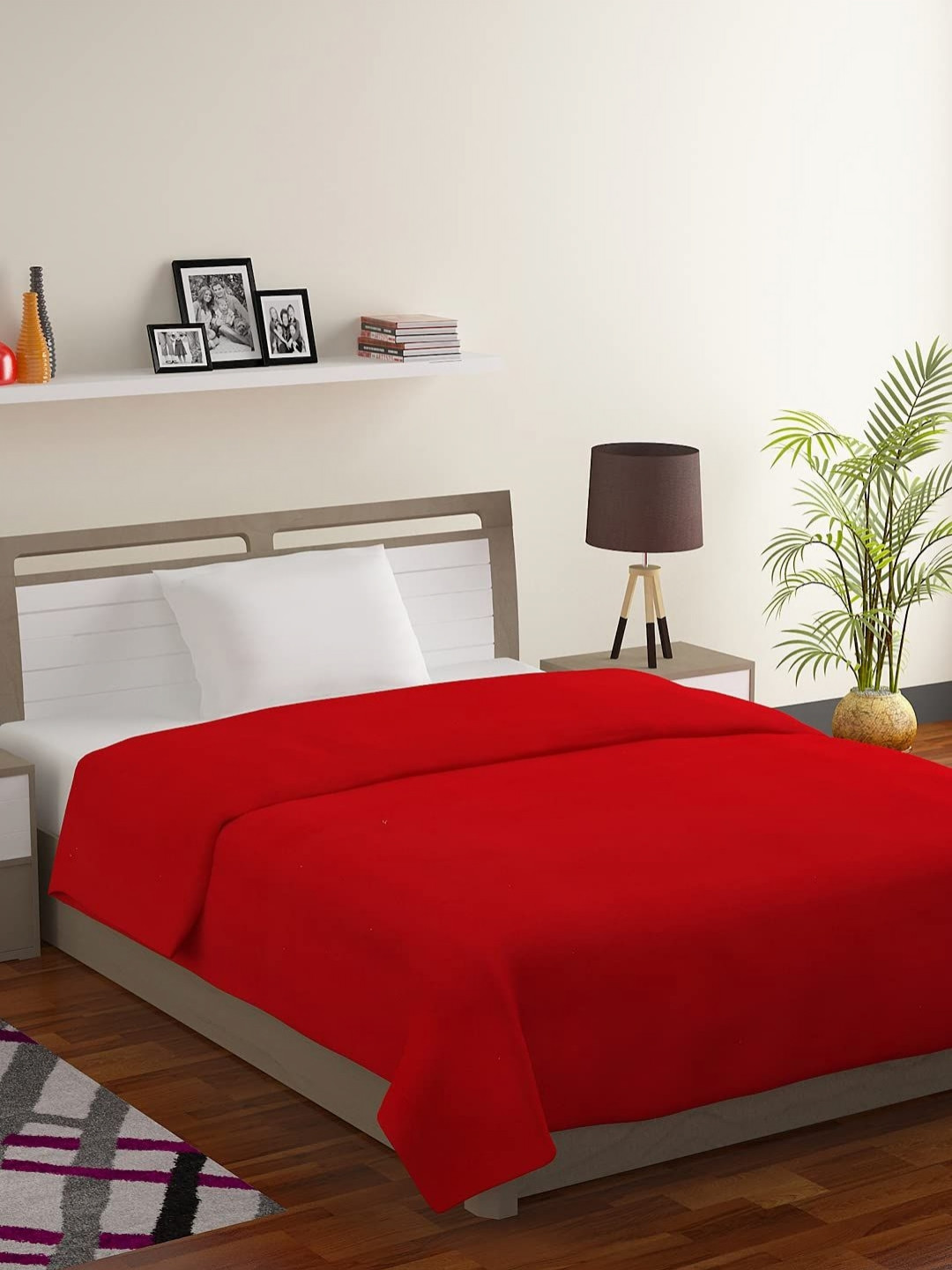 

CHICERY Maroon Fleece Mild Winter 210 GSM Single Bed Blanket