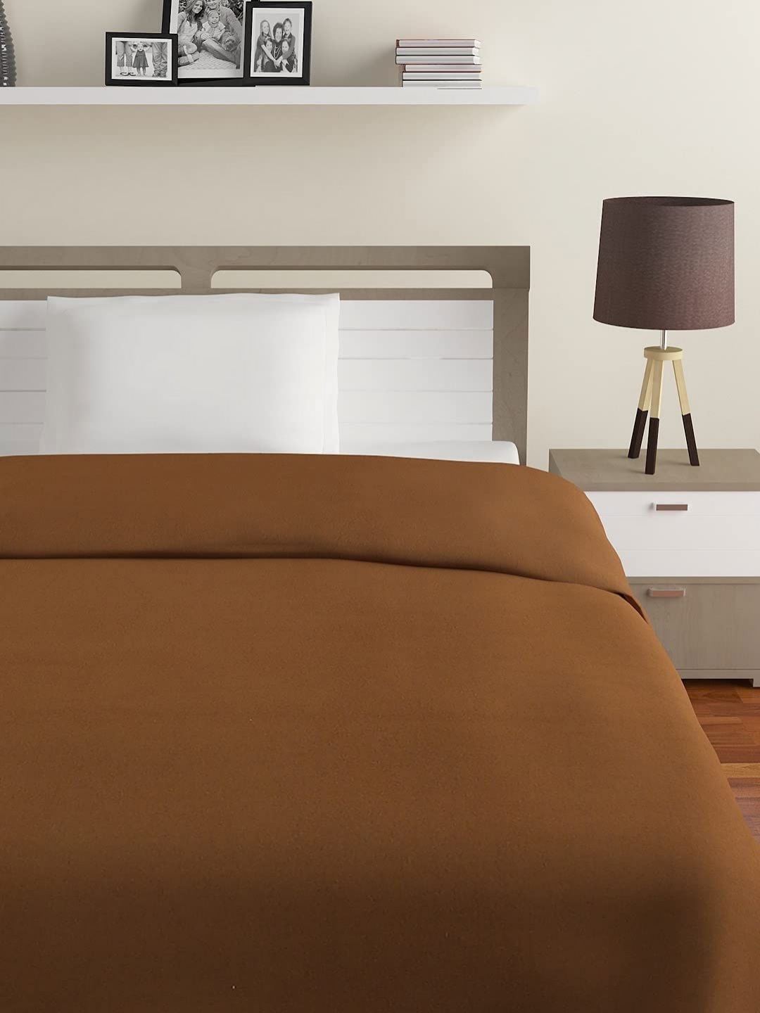 

CHICERY Brown Fleece Mild Winter 210 GSM Single Bed Blanket