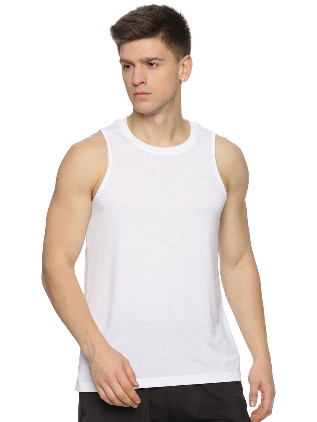 

DOMIN8 Men Raw Edge Slim Fit T-shirt, White