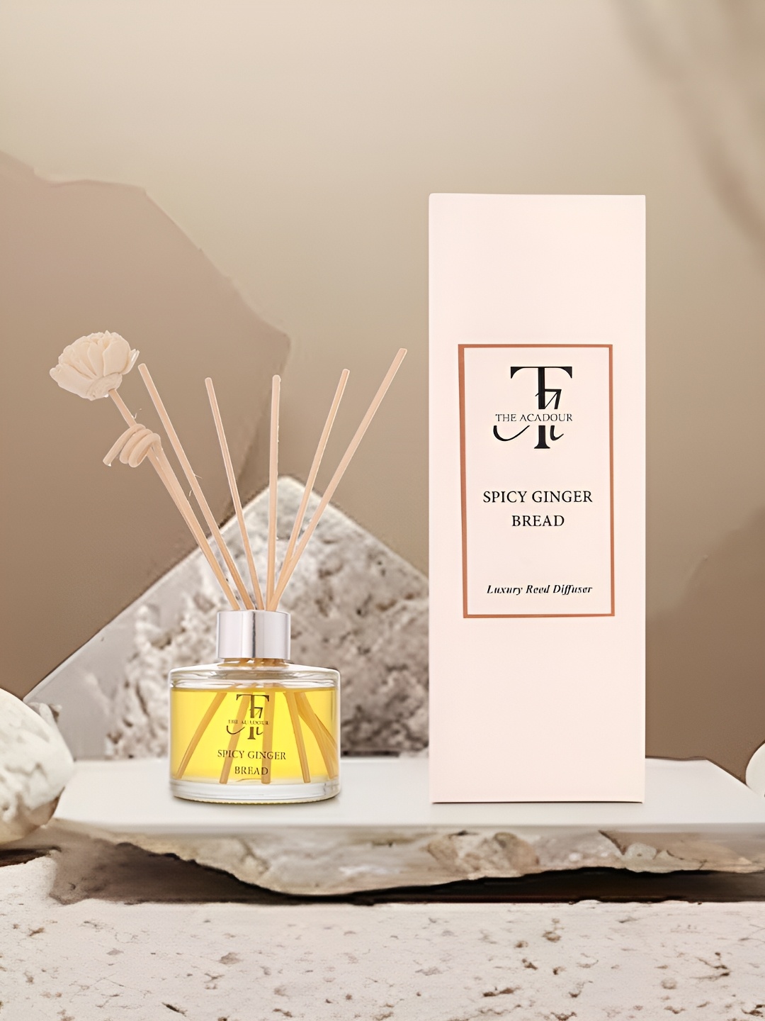 

THE ACADOUR Spicy Ginger Bread Reed Diffuser-100ml, Transparent