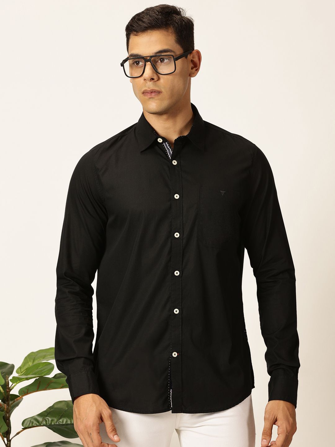 

Thomas Scott Men Premium Opaque Casual Shirt, Black