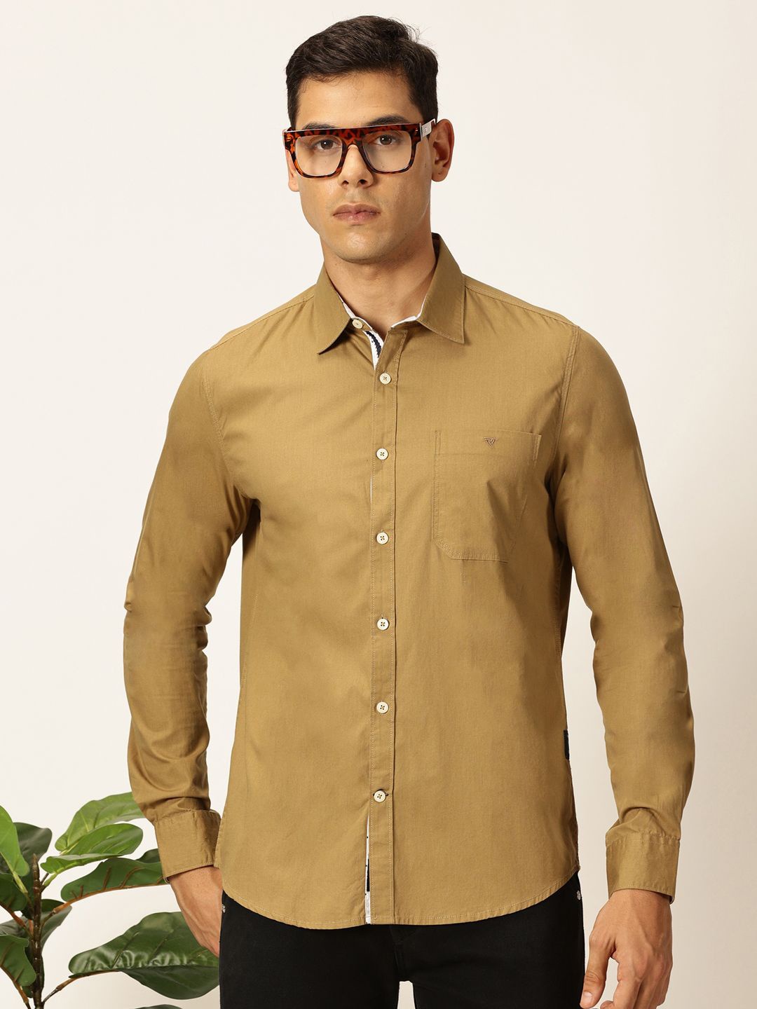 

Thomas Scott Men Premium Opaque Casual Shirt, Khaki