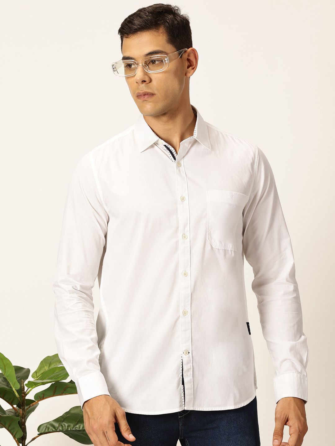 

Thomas Scott Men Premium Opaque Casual Shirt, White